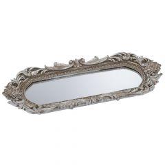 Iliadis Δίσκος Με Καθρέπτη Polyresin Ασημί 33,5x14x2,5 Εκ. 