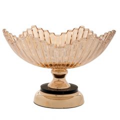 Iliadis Δοχείο Μεταλλικό/Γυάλινο Μελί/Χρυσό 29x21 Εκ. 