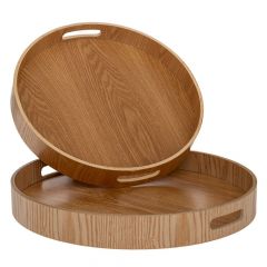 Iliadis Δίσκοι Σερβιρίσματος Ξύλινοι Natural Σετ 2 Τμχ Φ40x5 Εκ. 