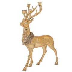 Iliadis Χρυσο Πολυρεζιν Ορθιο Ελαφι 4Πλο Κηροπηγιο 33,5Χ13,5Χ45,5Εκ 