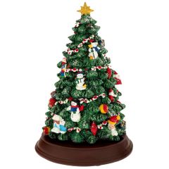 Iliadis Πρασινο Πολυρεζιν Κουρδιστο Δεντρο Με Χιονανθρωπους, Με Φως Κινηση Και Μουσικη 16Χ16Χ24Εκ 