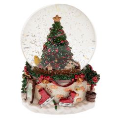 Iliadis Πολυρεζιν Κουρδιστη Νερομπαλα Με Χριστουγεννιατικο Σκηνικο Και Μουσικη Φ13,5X16,5Εκ 