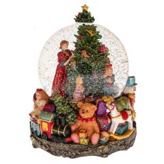 Iliadis Πολυρεζιν Κουρδιστη Νερομπαλα Με Χριστουγεννιατικο Σκηνικο Και Μουσικη Φ18Χ23Εκ 