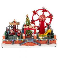 Iliadis Φωτιζομενο Λουνα Παρκ Με Καρουζελ Και Ροδα And Κινηση 37Χ23Χ25Εκ Ρευματος 