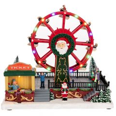 Iliadis Χριστουγεννιατικο Σκηνικο Με Ροδα Λουνα Παρκ Με Φως Και Κινηση 30Χ20Χ28Εκ Ρευματος 