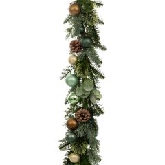 Iliadis Πρασινη Γιρλαντα Με Κουκουναρια Και Μπαλες 180Εκ 