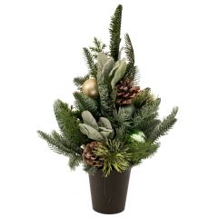 Iliadis Πρασινο Δεντρο Με Κουκουναρια Και Μπαλες Σε Πλαστικη Γλαστρα 43Εκ 