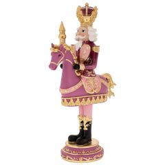 Iliadis Ροζ Πολυρεζιν Καρυοθραυστης Με Σκηπτρο Πανω Σε Αλογο 19,5Χ9,5Χ33Εκ 