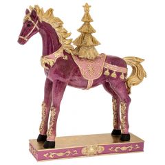 Iliadis Ροζ Πολυρεζιν Αλογο Με Χρυση Χαιτη Και Χρυσο Δεντρακι Στην Πλατη 30Χ9Χ34Εκ 