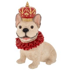 Iliadis Λευκος Πολυρεζιν Καθιστος Σκυλος Με Κοκκινο Στεμμα 23Χ13,5Χ28Εκ 