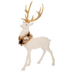 Iliadis Λευκο Πολυρεζιν Ελαφι Με Στεφανι Στο Λαιμο 28Χ14Χ45.5Εκ 