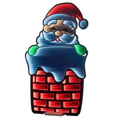 Iliadis Infinity Φωτιζομενος Αγιος Βασιλης Μεσα Σε Καμιναδα 56Χ90Εκ Διπλης Οψης Σε Ξυλινη Βαση 