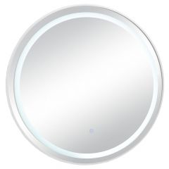 Iliadis Καθρέπτης Τοίχου Με Led Φωτισμό Μεταλλικός Λευκός Φ70 Εκ.