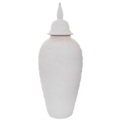 Iliadis Elephant Βάζο Κεραμικό Με Καπάκι Λευκό Ø17x44 Εκ.