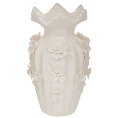 Iliadis Βάζο "Λουλούδια" Κεραμικό Λευκό 20x31 Εκ.