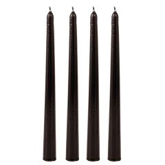 Iliadis Σετ 4 Μαυρο Μεταλλιζε Βενετσιανικο Κερι 25Εκ 