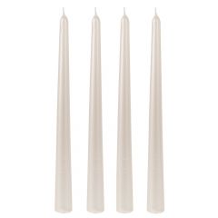 Iliadis Σετ 4 Λευκο Μεταλλιζε Βενετσιανικο Κερι 25Εκ 