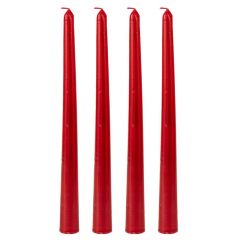 Iliadis Σετ 4 Κοκκινο Μεταλλιζε Βενετσιανικο Κερι 25Εκ 