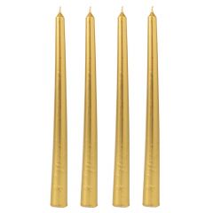 Iliadis Σετ 4 Χρυσο Μεταλλιζε Βενετσιανικο Κερι 25Εκ 