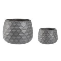 Bizzotto Pyramid Κασπώ Fiberglass Ανθρακί Σετ 2 Τμχ Ø52,5x37,5 Εκ.