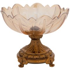 Iliadis Μπωλ Γυάλινο Μελί Με Μεταλλική Βάση Φ20x15 Εκ. 