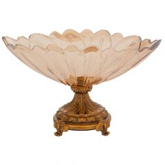 Iliadis Μπωλ Γυάλινο Μελί Με Μεταλλική Βάση 30x16x18 Εκ. 