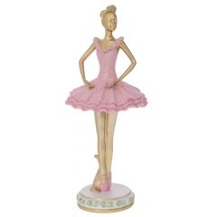 Iliadis Μπαλαρίνα Polyresin Ροζ/Χρυσή 15x15x37 Εκ. 