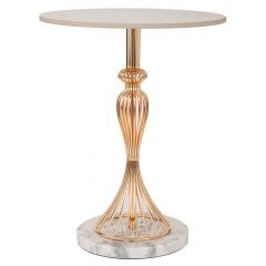 Iliadis Βοηθητικό Τραπέζι Μεταλλικό/Κεραμικό Χρυσό Φ39x50 Εκ.