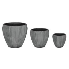 Bizzotto Set3 Halong Ro Grey Vase Holder Ø30a - 28h; Ø41a - 38h; Ø55a - 50h