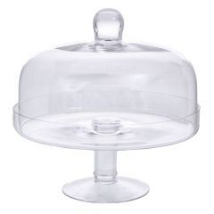 Iliadis Διαφανη Γυαλινη Τουρτιερα Με Καπακι Φ24Χ24Εκ 