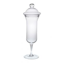 Iliadis Βάζο Με Καπάκι Γυάλινο Διάφανο Φ19x55 Εκ. 