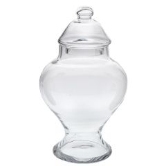 Iliadis Βάζο Με Καπάκι Γυάλινο Διάφανο Φ15x30 Εκ. 