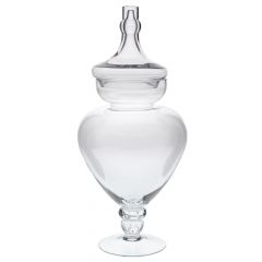 Iliadis Βάζο Με Καπάκι Γυάλινο Διάφανο Φ22x55 Εκ. 