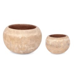 Bizzotto Minh Κασπώ Τερακότα Natural Σετ 2 Τμχ Ø54x38 Εκ.