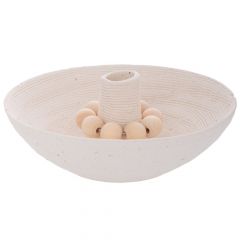 Iliadis Κηροπήγιο Κεραμικό Λευκό Με Χάντρες 15,5x15,5x6 Εκ. 