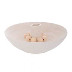 Iliadis Κηροπήγιο Κεραμικό Λευκό Με Χάντρες 14x14x5,5 Εκ. 