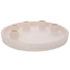 Iliadis Πιατέλα Κεραμική Λευκή Με 5 Θέσεις Για Κεριά 23x23x4 Εκ. 