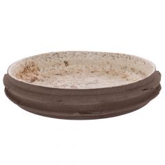 Iliadis Πιατέλα Κεραμική Αντικέ Λευκή/Καφέ 37x37x5 Εκ. 