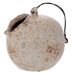 Iliadis Βάζο/Κανάτα Αντικέ Γκρι Με Συρμάτινο Χερούλι 24x24x26 Εκ. 