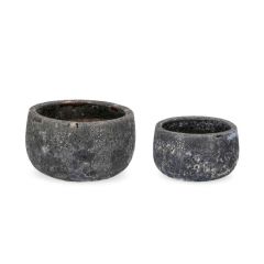 Bizzotto Duyen Κασπώ Τερακότα Ανθρακί Σετ 2 Τμχ Ø36x22 Εκ.