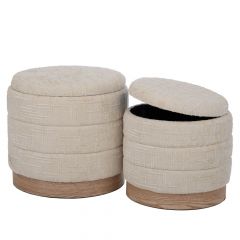 Iliadis Σκαμπώ Με Αποθηκευτικό Χώρο Εκρού Σετ 2 Τμχ 40x42 Εκ 