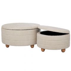 Iliadis Σκαμπώ Με Αποθηκευτικό Χώρο Εκρού Σετ 2 Τμχ Φ83x42 Εκ.