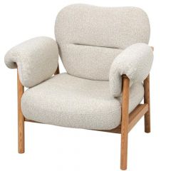 Iliadis Πολυθρόνα Με Ρυθμιζόμενα Μπράτσα Μπουκλέ Κρεμ 83x80x84 Εκ. 