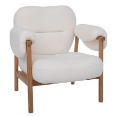 Iliadis Πολυθρόνα Με Ρυθμιζόμενα Μπράτσα Μπουκλέ Κρεμ 83x80x84 Εκ. 