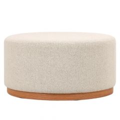 Iliadis Σκαμπώ Υφασμάτινο Μπουκλέ Κρεμ Ø80x41 Εκ. 