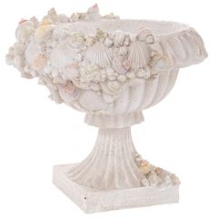Iliadis Αμφορέας "Κοχύλια" Polyresin Λευκός 33x32x29,5 Εκ. 