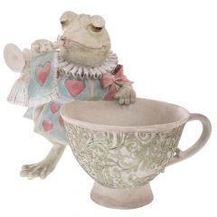 Iliadis Κασπώ "Κούπα Με Βάτραχο" Polyresin Ροζ/Σιέλ 33x34x29 Εκ.