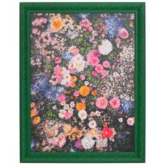 Iliadis Πινακας Χειροποιητος Με Λουλουδια Σε Πρασινη Κορνιζα 107Χ139Εκ (90Χ120) 