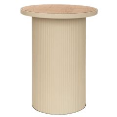 Iliadis Βοηθητικό Τραπέζι Ξύλινο/Μεταλλικό Κρεμ Φ36x45,5 Εκ.