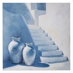 Iliadis Πίνακας Σε Καμβά "Greek Island" Μπλε/Λευκός 80x80 Εκ.